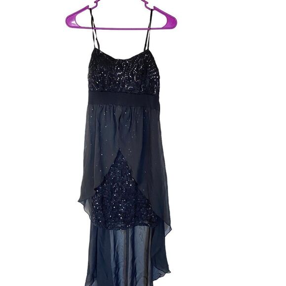 Solar Collection Y2K Black Sequin Formal Dress – Size Large – Spaghetti Straps - Picture 1 of 7